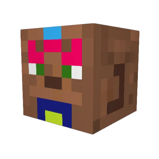 Yamya Minecraft avatar head, 3D render