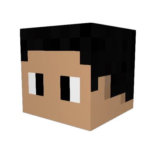 Yan0512 Minecraft avatar head, 3D render