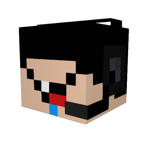 YanGamer_HD Minecraft avatar head, 3D render