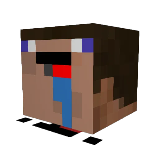 YanPapaya Minecraft avatar head, 3D render