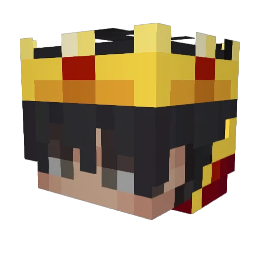 Yan_Xiao_ Minecraft avatar head, 3D render