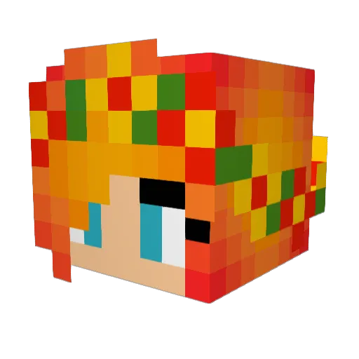 YanaBear Minecraft avatar head, 3D render