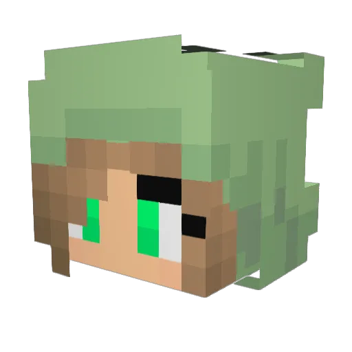 Yanaia Minecraft avatar head, 3D render