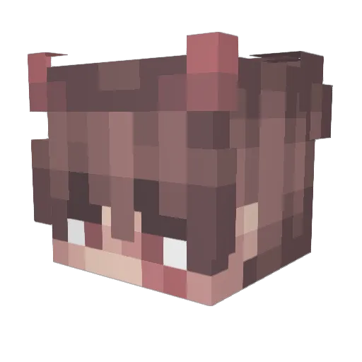 Yande1e Minecraft avatar head, 3D render