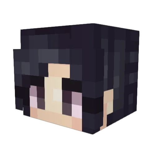 YandereChan Minecraft avatar head, 3D render