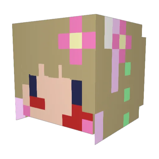 Yandere_dark Minecraft avatar head, 3D render