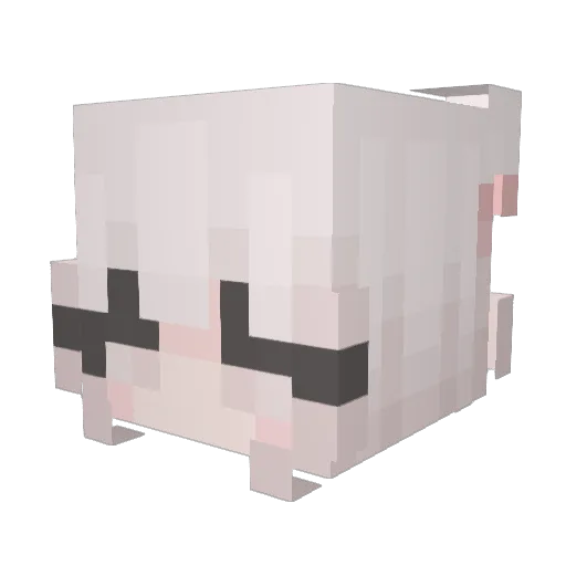 Yang Minecraft avatar head, 3D render