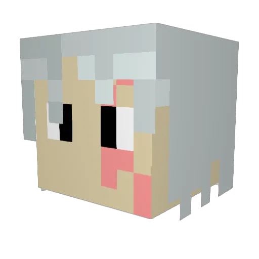 YangAraragi Minecraft avatar head, 3D render
