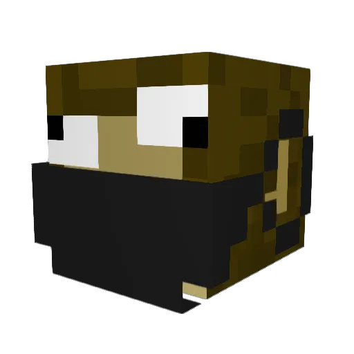YangMookeySadge Minecraft avatar head, 3D render