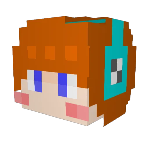 YangYang_ Minecraft avatar head, 3D render