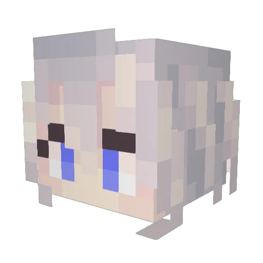 Yangmaoshan Minecraft avatar head, 3D render