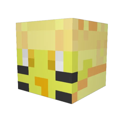 Yangvely Minecraft avatar head, 3D render