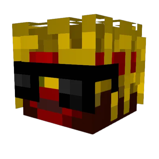 YaniFR Minecraft avatar head, 3D render