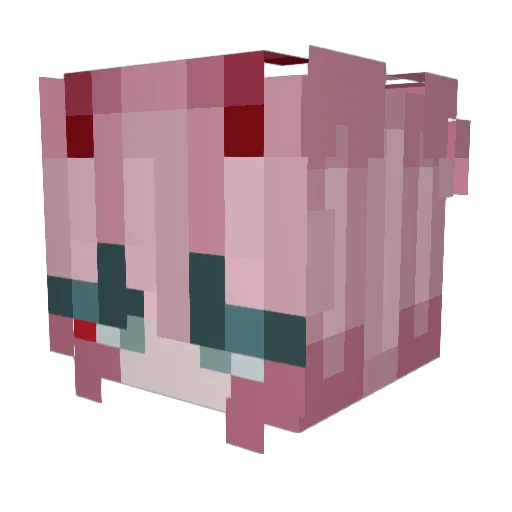 YaniYa Minecraft avatar head, 3D render
