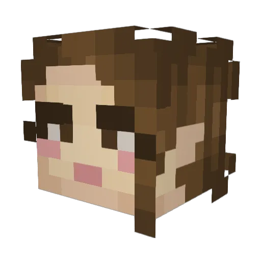 Yaniiiaaa Minecraft avatar head, 3D render