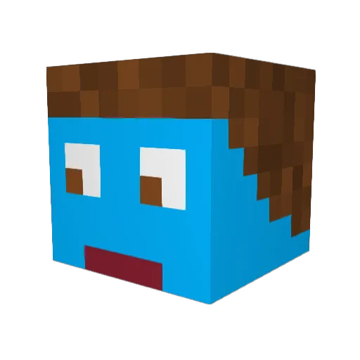Yann76zz Minecraft avatar head, 3D render