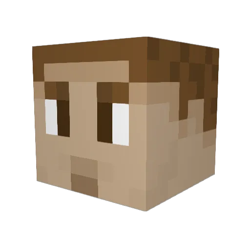 YannMcCain Minecraft avatar head, 3D render