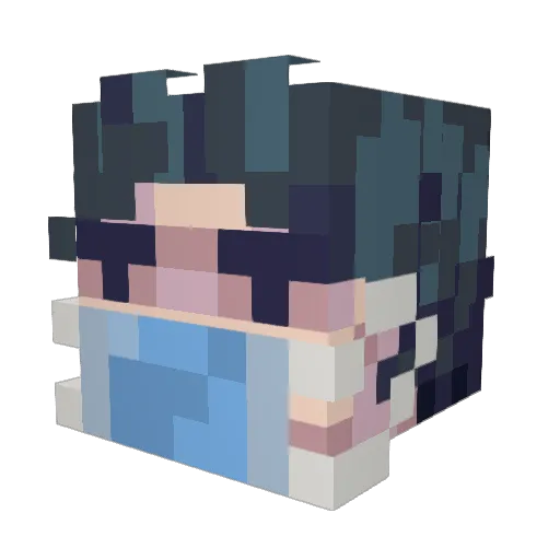 Yannar_ Minecraft avatar head, 3D render