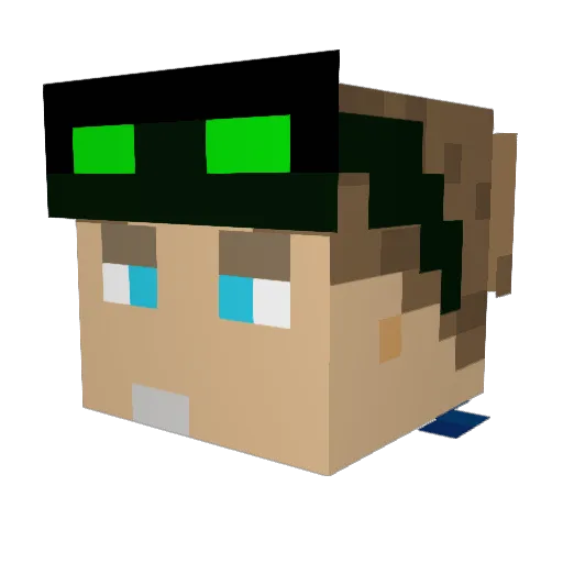 YanniDra Minecraft avatar head, 3D render