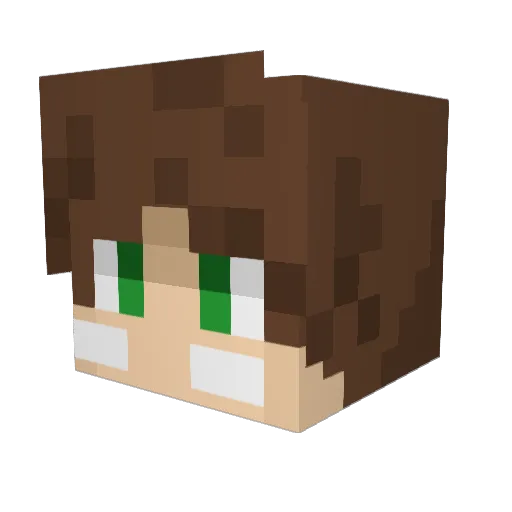 YannieThins Minecraft avatar head, 3D render