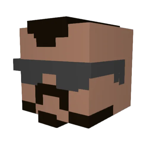 Yannikvogt Minecraft avatar head, 3D render