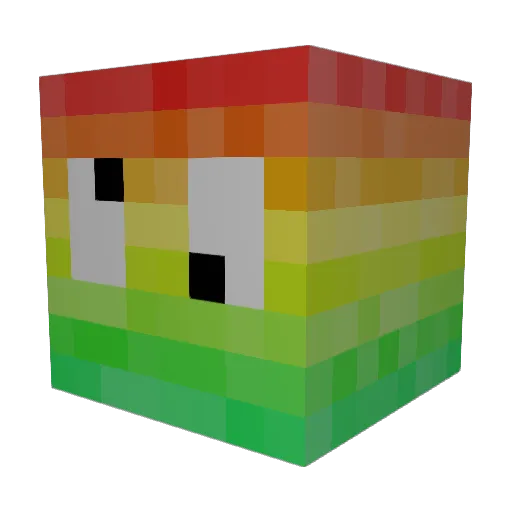 Yanning Minecraft avatar head, 3D render