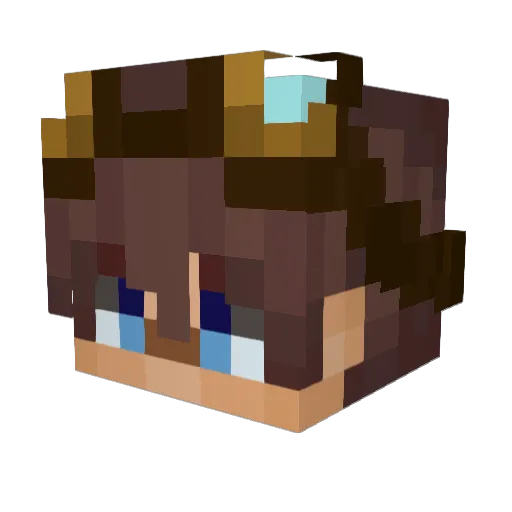 Yannlck_ Minecraft avatar head, 3D render