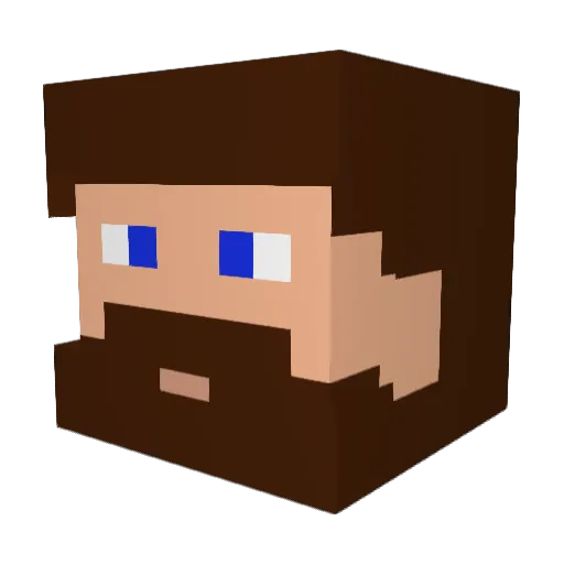 Yannnick Minecraft avatar head, 3D render