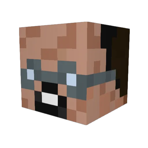 Yannounours Minecraft avatar head, 3D render
