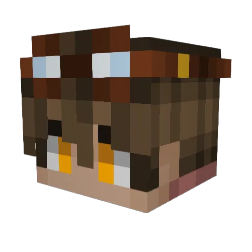 Yannoutzz Minecraft avatar head, 3D render