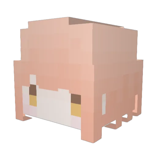Yanorii Minecraft avatar head, 3D render