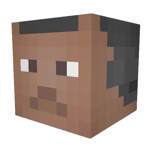 Yanrr Minecraft avatar head, 3D render