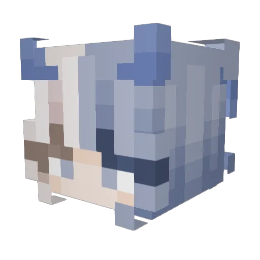 Yanyuuu_ Minecraft avatar head, 3D render