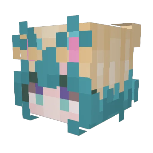 YaoMeiVT Minecraft avatar head, 3D render