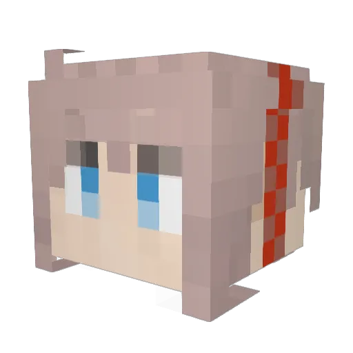 YaoMeng40 Minecraft avatar head, 3D render