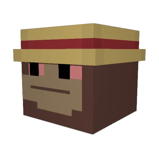 Yaoaol Minecraft avatar head, 3D render