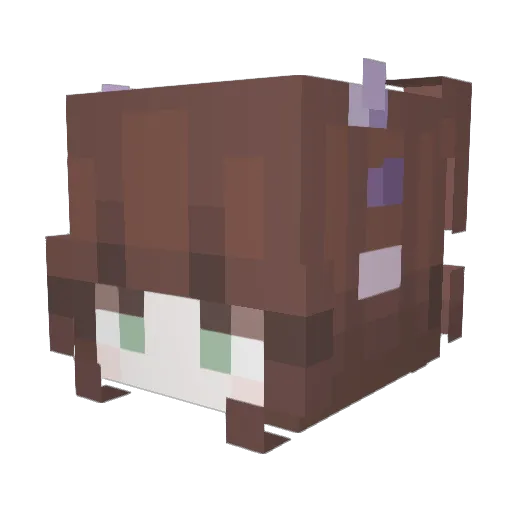 Yaokodama Minecraft avatar head, 3D render