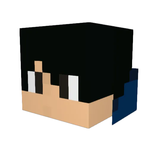 Yaoyaa Minecraft avatar head, 3D render