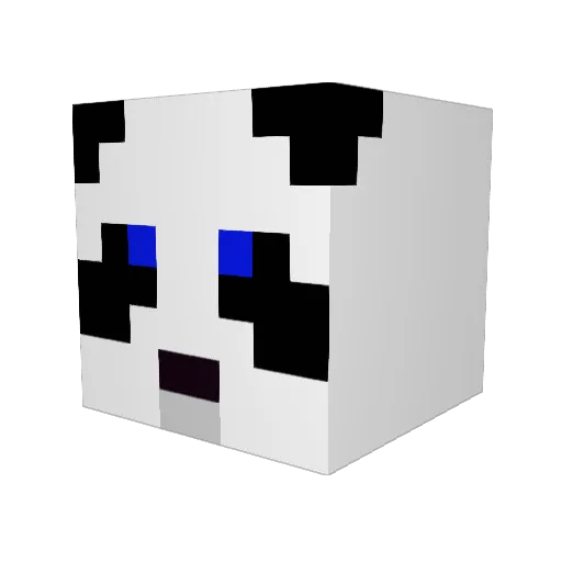 Yaping Minecraft avatar head, 3D render