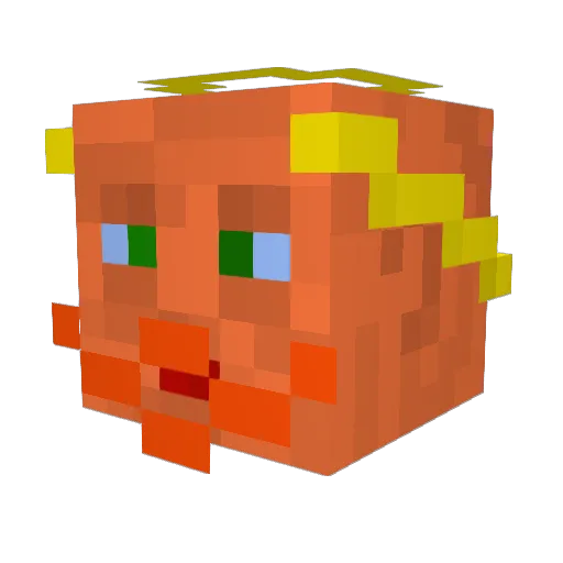 Yapqa Minecraft avatar head, 3D render