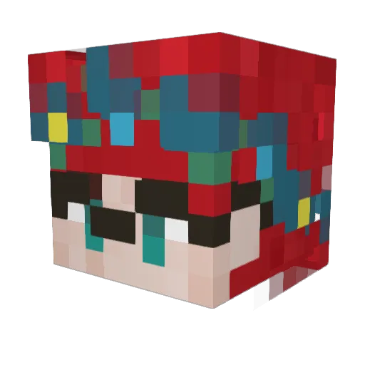 YaraMV Minecraft avatar head, 3D render