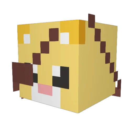 Yaratobi Minecraft avatar head, 3D render