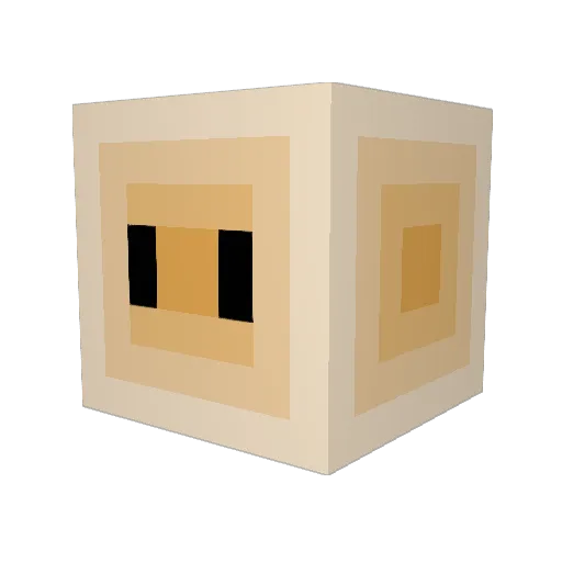 Yarbned Minecraft avatar head, 3D render