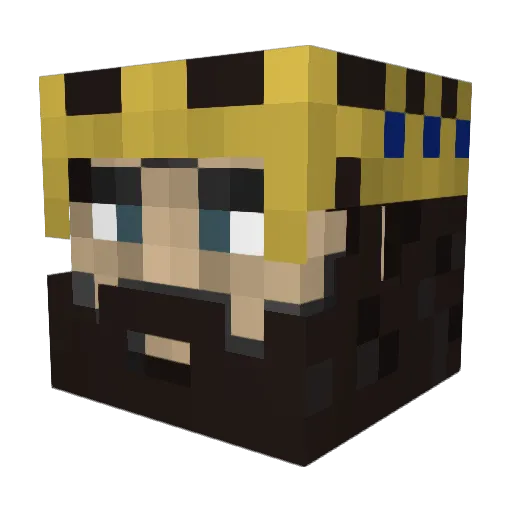 Yardie Minecraft avatar head, 3D render