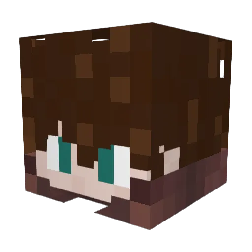 Yareno Minecraft avatar head, 3D render