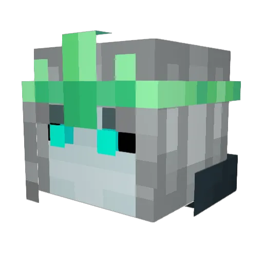 Yarichinn Minecraft avatar head, 3D render