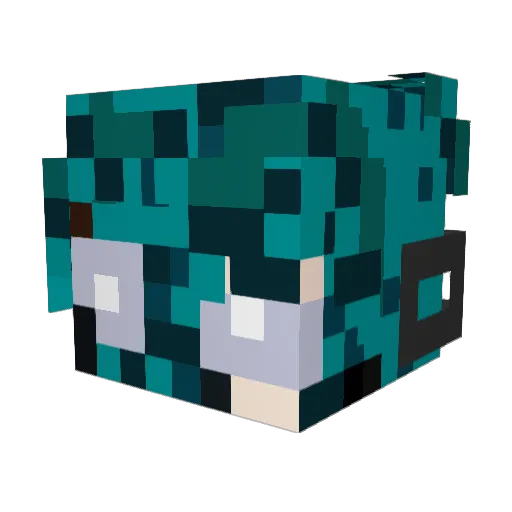 Yarioslax Minecraft avatar head, 3D render