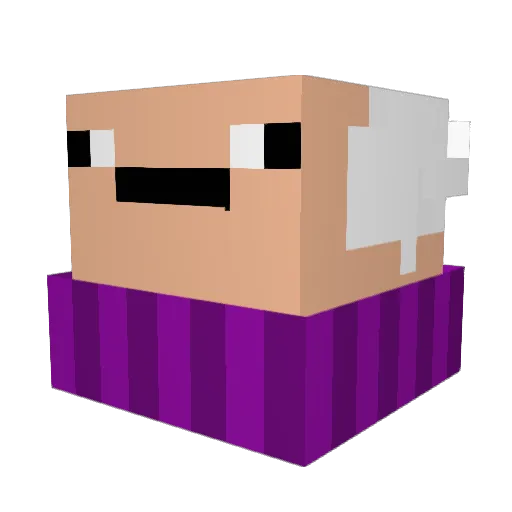 Yarnsmol Minecraft avatar head, 3D render