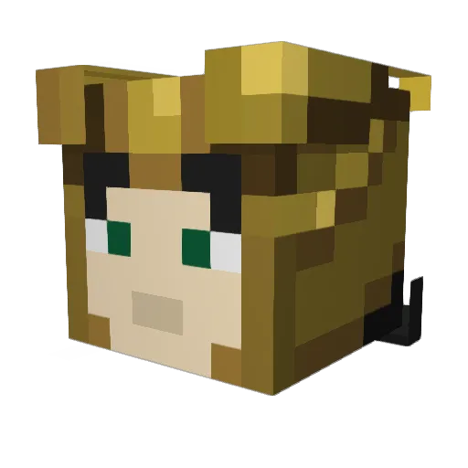 Yaroslaf Minecraft avatar head, 3D render