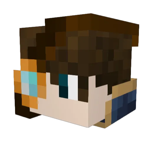 Yaruga Minecraft avatar head, 3D render